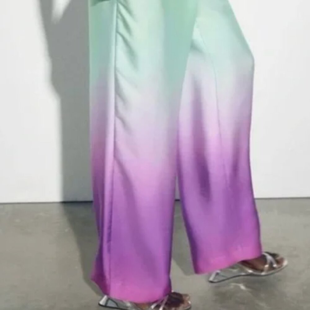 Zara Tie Dye Multicolor Ombre Pants - Never Worn